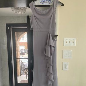 Lulus Mila Dusty Lavender Ruffled Off the Shoulder